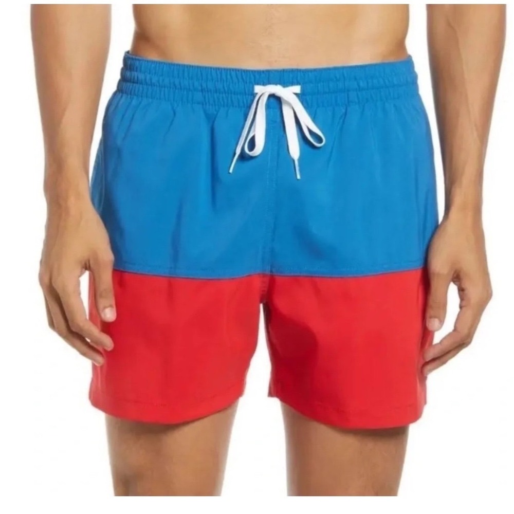 Chubbies Swim‎ Shorts Mens Large Blue Red Excellent Colorblock Liberties